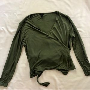 J. Crew | Wrap and Tie Top, Green